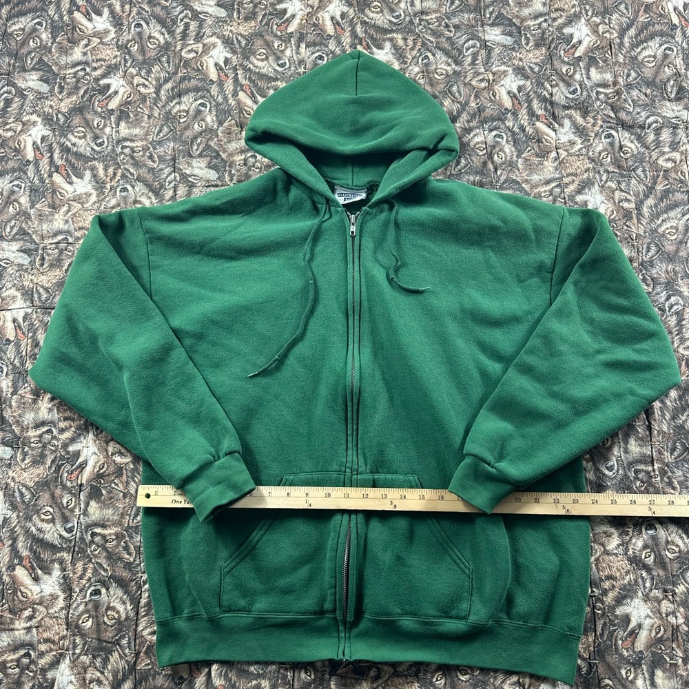 90s Lee Green Zip Up Sweater with Cropped Style